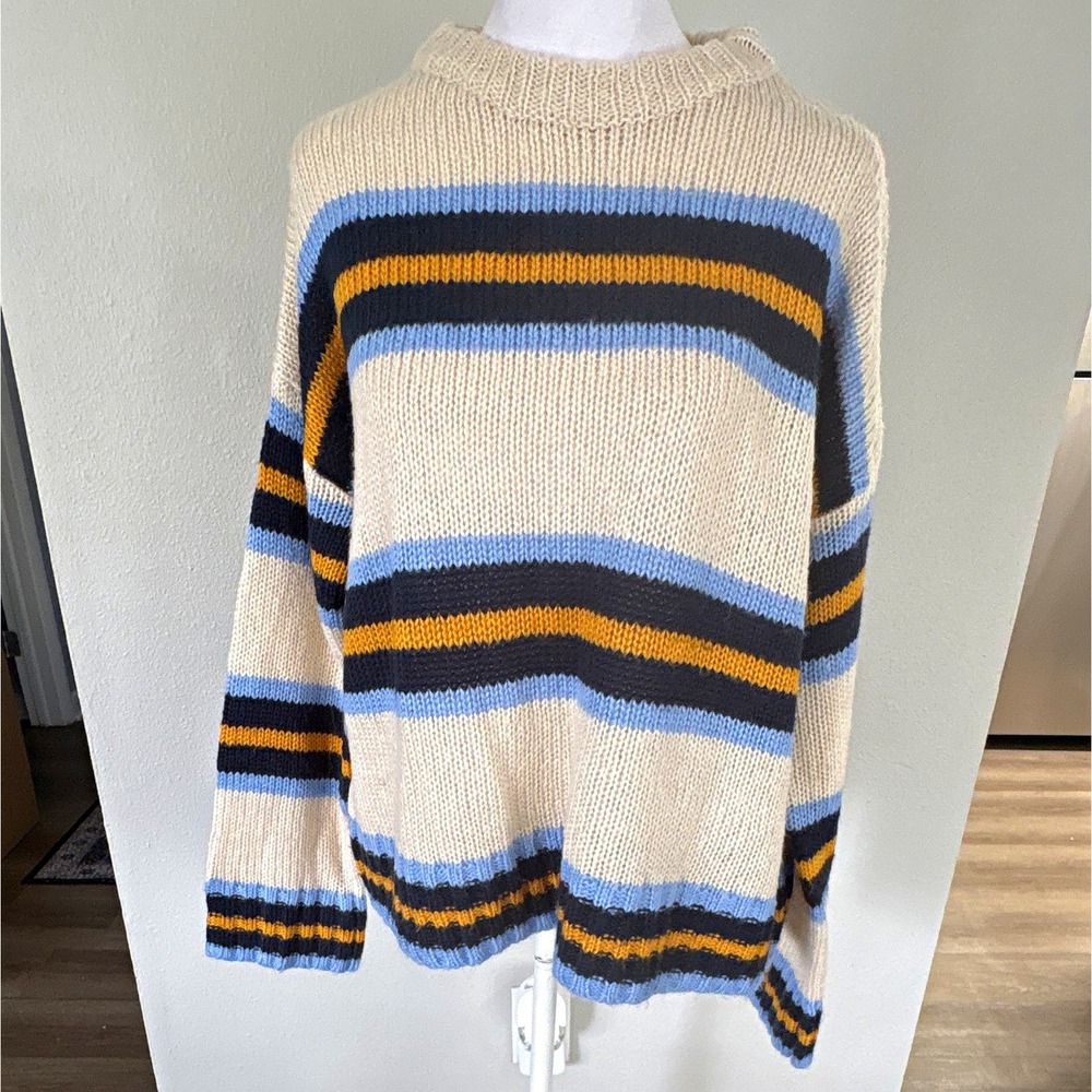 Urban Outfitters Womens Striped Knit Pullover Sweater, Crew Neck, M
